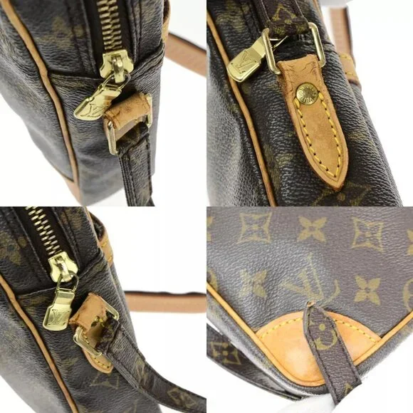 LOUIS VUITTON Danube Shoulder Bag Monogram Leather Brown France